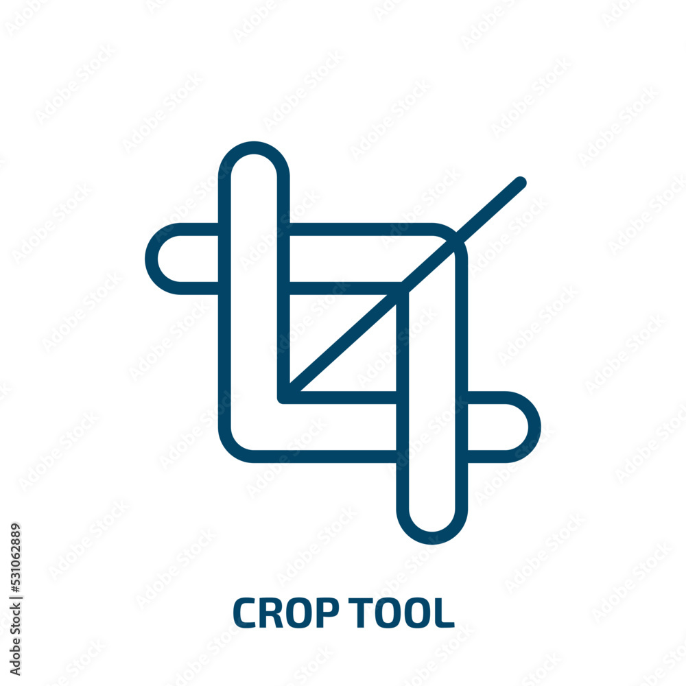 Poster crop tool icon from user interface collection. thin linear crop tool, agriculture, farm outline icon