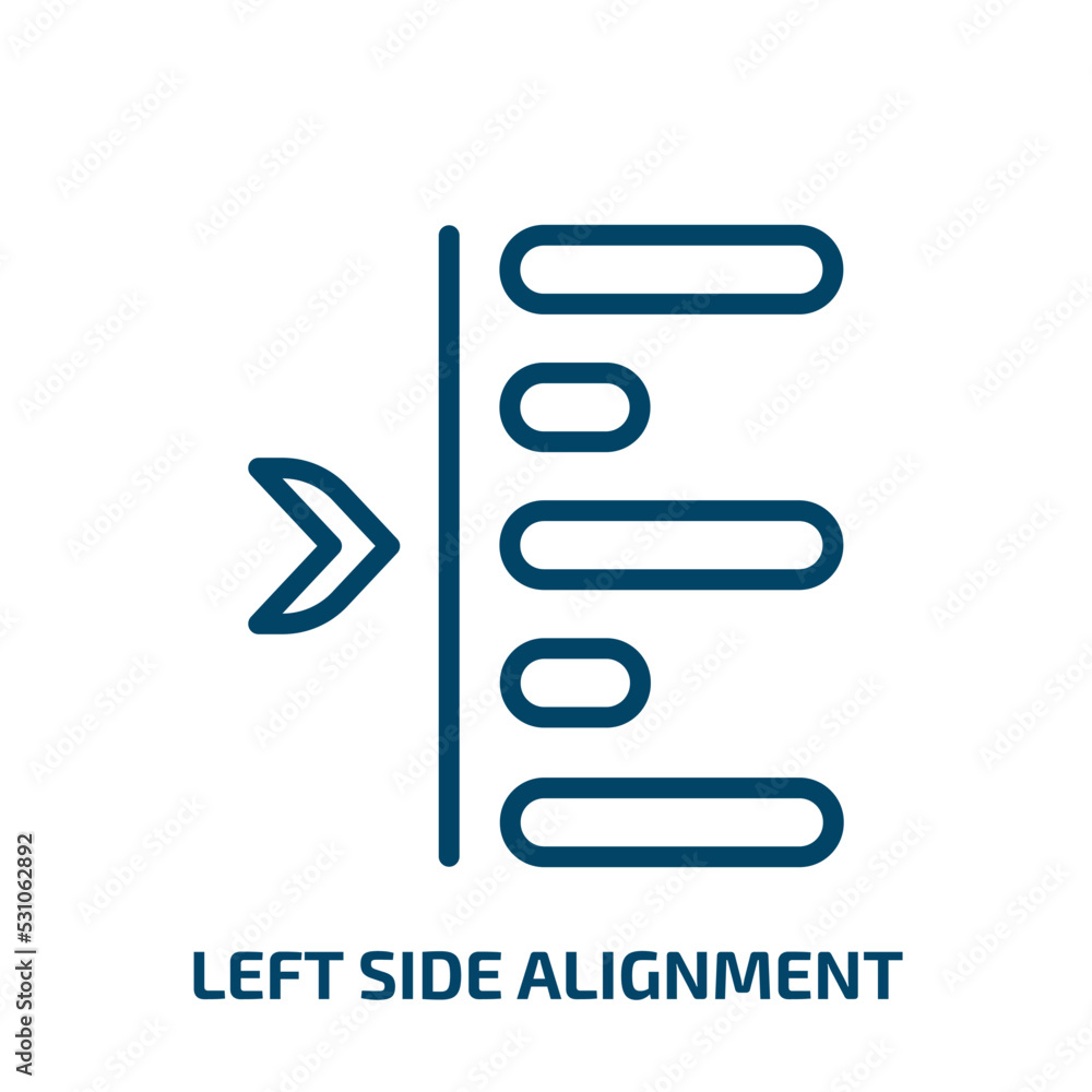 Poster left side alignment icon from user interface collection. thin linear left side alignment, left, alig
