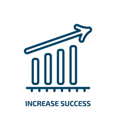 increase success icon from user interface collection. Thin linear increase success, business, market outline icon isolated on white background. Line vector increase success sign, symbol for web and