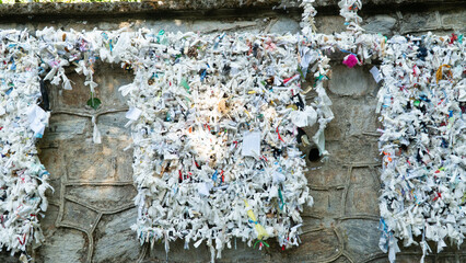 Wishing wall at house of Virgin Mary in Ephesus ancient city. Wishing wall at house of Virgin Mary...