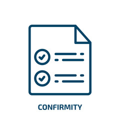 confirmity icon from user interface collection. Thin linear confirmity, check, mark outline icon isolated on white background. Line vector confirmity sign, symbol for web and mobile