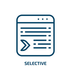 Fototapeta premium selective icon from user interface collection. Thin linear selective, mark, eco outline icon isolated on white background. Line vector selective sign, symbol for web and mobile