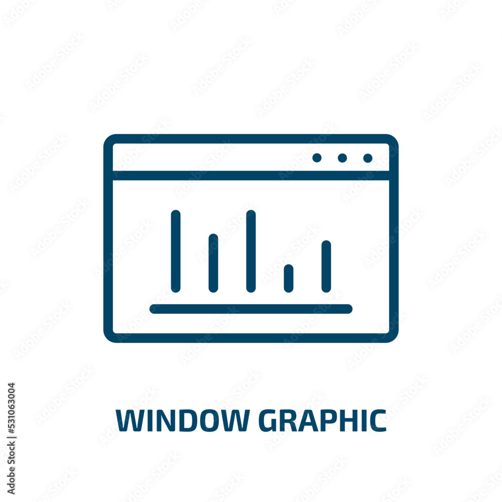 Poster window graphic icon from user interface collection. thin linear window graphic, window, simple outli