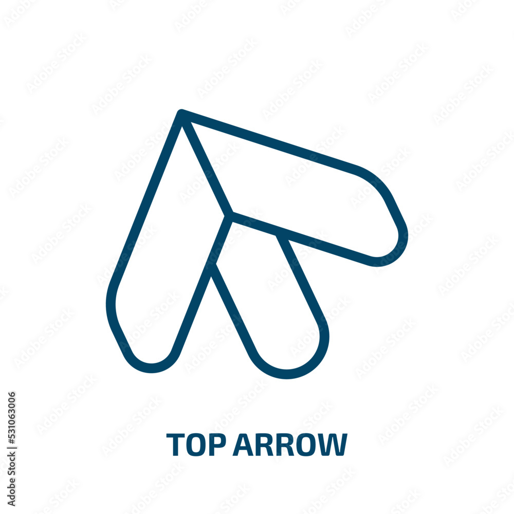 Poster top arrow icon from user interface collection. thin linear top arrow, top, arrow outline icon isolat