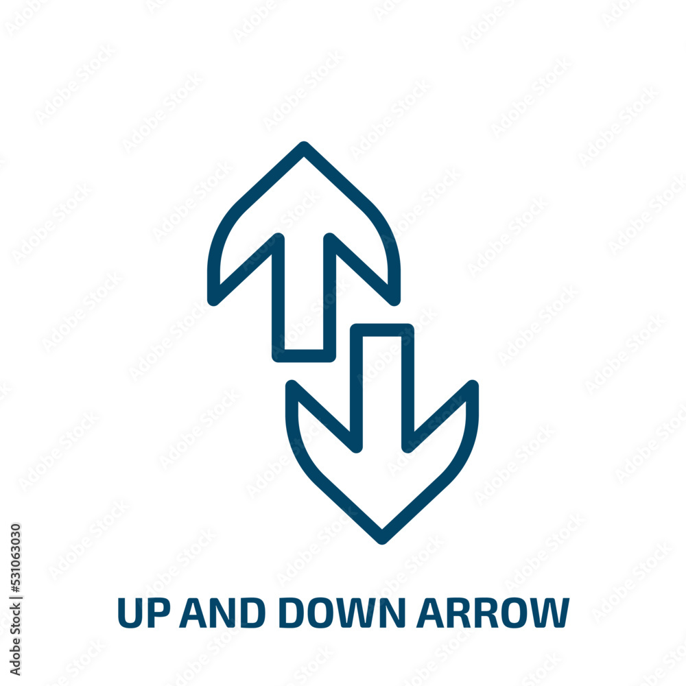 Poster up and down arrow icon from user interface collection. thin linear up and down arrow, arrow, down ou