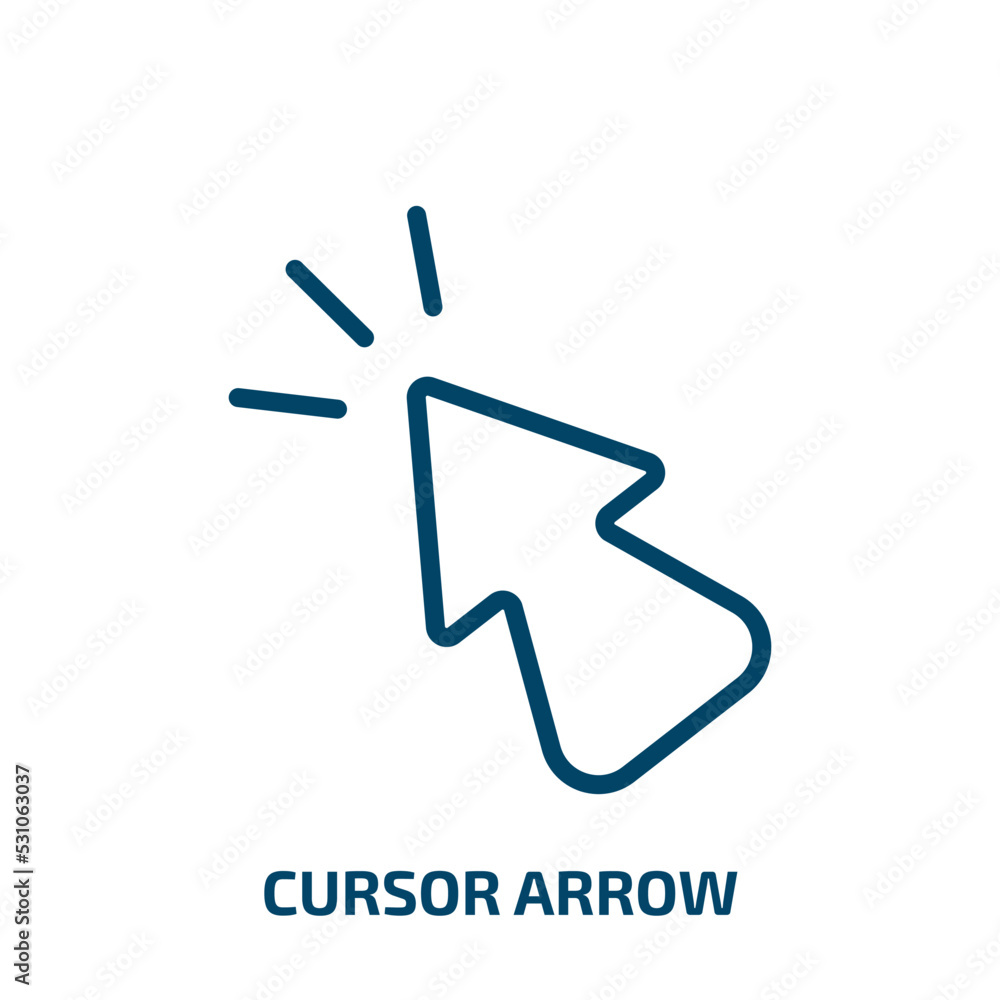 Poster cursor arrow icon from user interface collection. thin linear cursor arrow, arrow, collection outlin