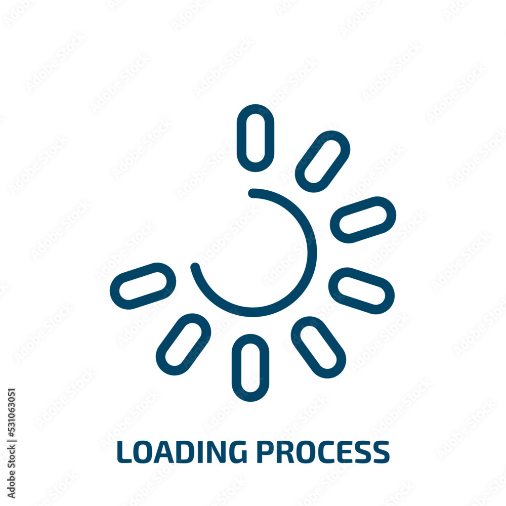 Poster loading process icon from user interface collection. thin linear loading process, loading, circle ou