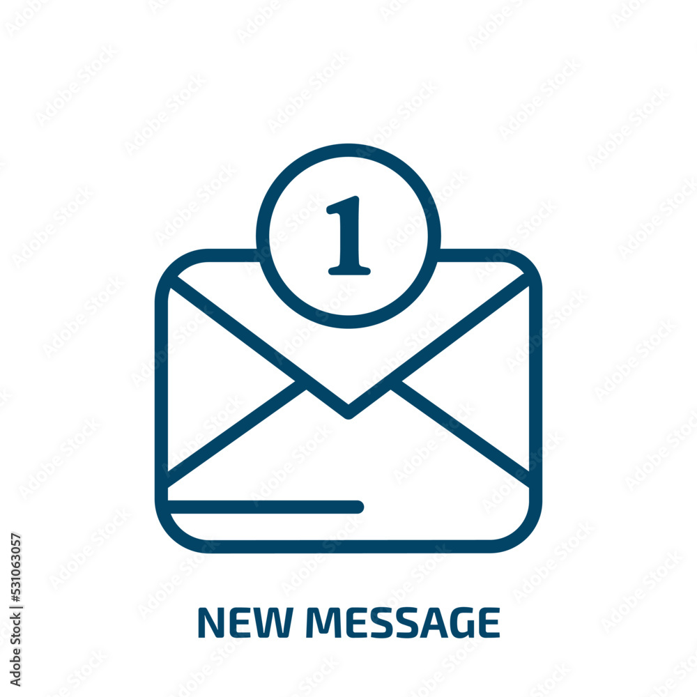 Poster new message icon from user interface collection. thin linear new message, message, new outline icon 