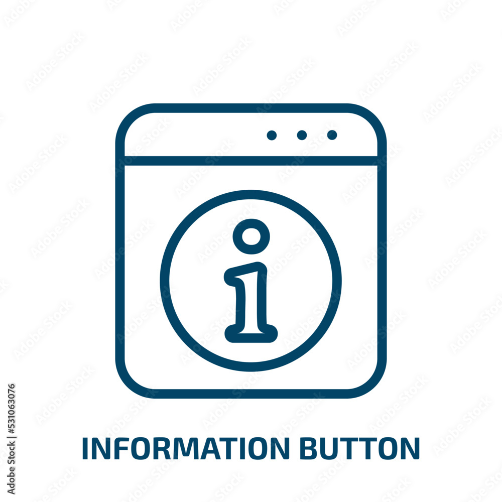 Poster information button icon from user interface collection. thin linear information button, button, info