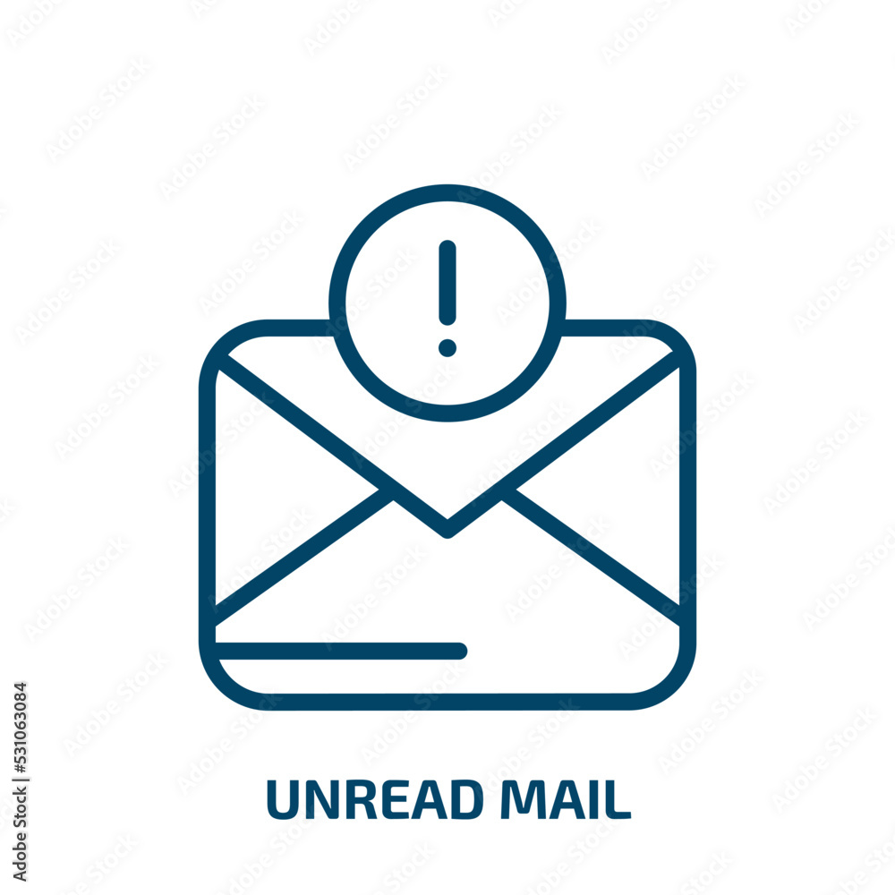 Poster unread mail icon from user interface collection. thin linear unread mail, mail, email outline icon i
