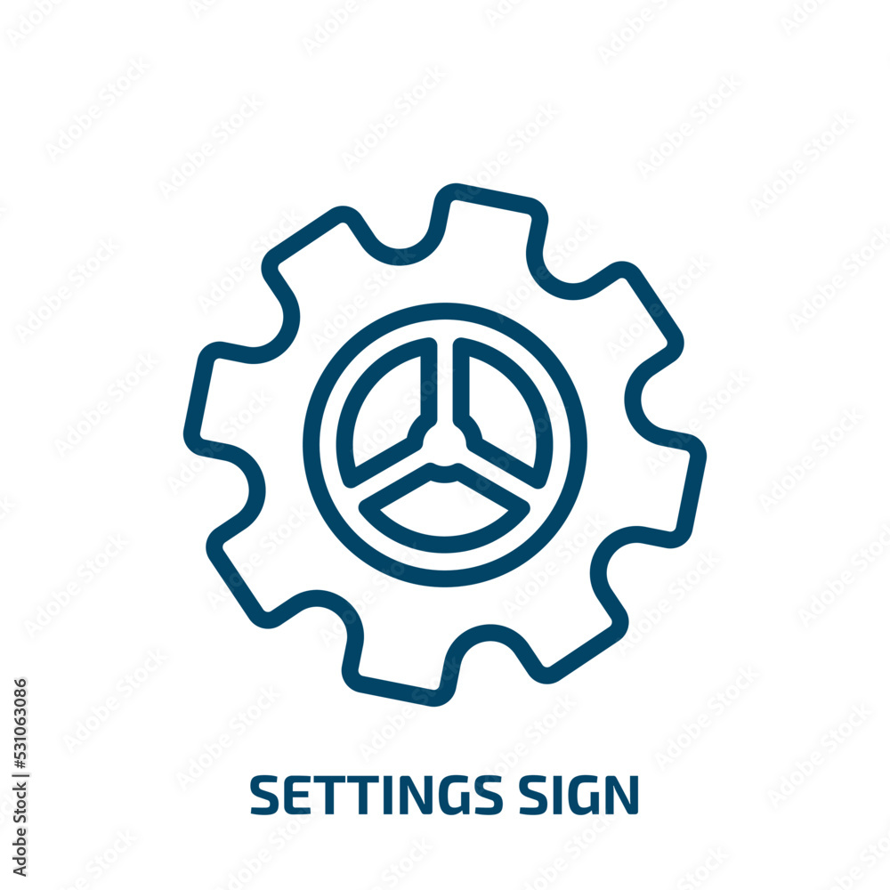 Poster settings sign icon from user interface collection. thin linear settings sign, circle, internet outli