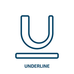 underline icon from user interface collection. Thin linear underline, office, pen outline icon isolated on white background. Line vector underline sign, symbol for web and mobile