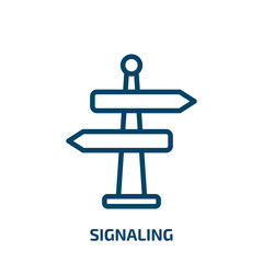 signaling icon from user interface collection. Thin linear signaling, signal, antenna outline icon isolated on white background. Line vector signaling sign, symbol for web and mobile