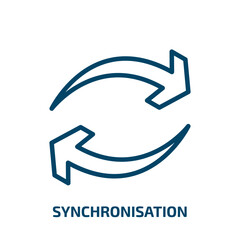 synchronisation icon from user interface collection. Thin linear synchronisation, internet, office outline icon isolated on white background. Line vector synchronisation sign, symbol for web and