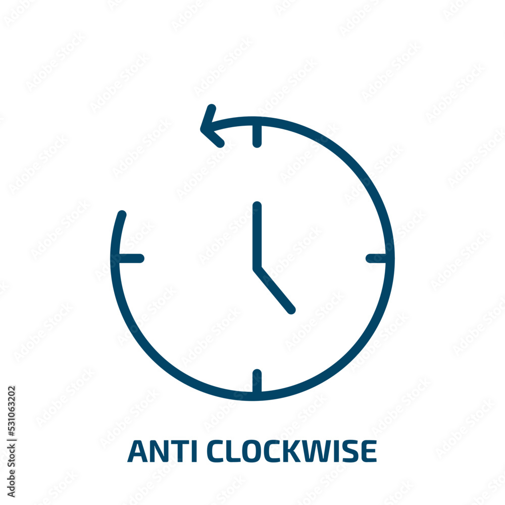 Poster anti clockwise icon from user interface collection. thin linear anti clockwise, anti, clockwise outl