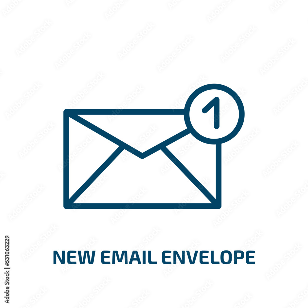 Poster new email envelope icon from user interface collection. thin linear new email envelope, mail, commun
