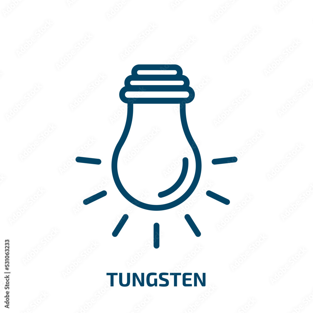 Poster tungsten icon from user interface collection. thin linear tungsten, cloudy, sunlight outline icon is