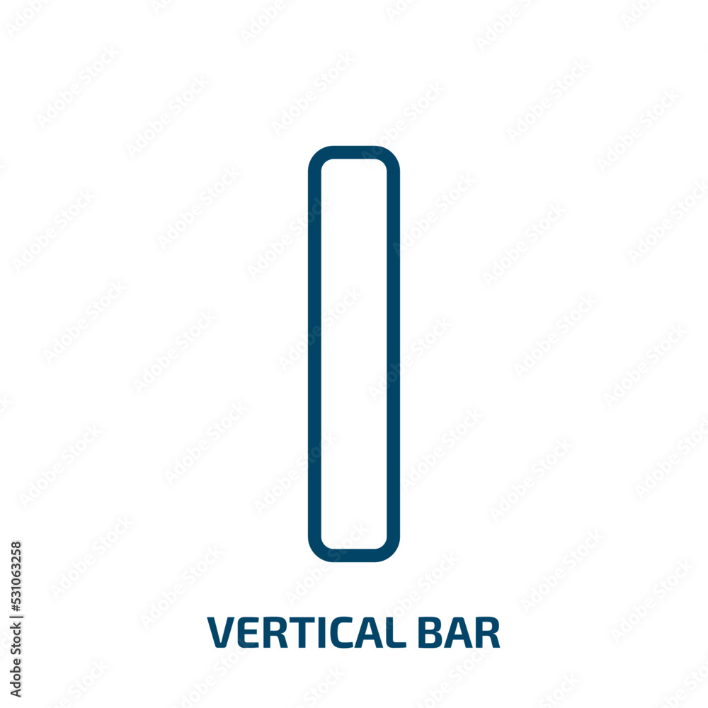 Poster vertical bar icon from user interface collection. thin linear vertical bar, vertical, bar outline ic