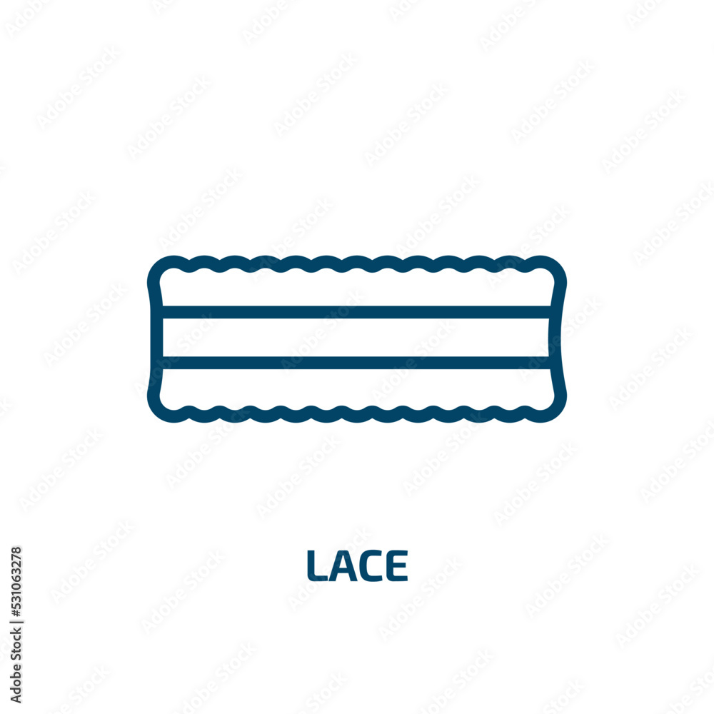 Poster lace icon from user interface collection. thin linear lace, vector, label outline icon isolated on w