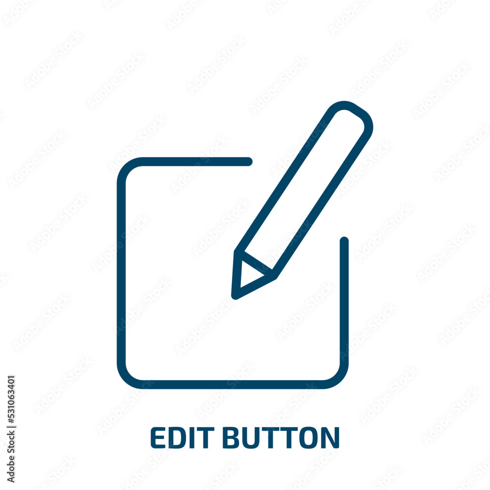 Poster edit button icon from user interface collection. thin linear edit button, interface, button outline 