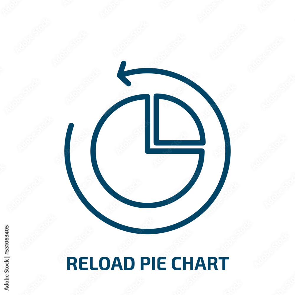 Poster reload pie chart icon from user interface collection. thin linear reload pie chart, chart, circle ou