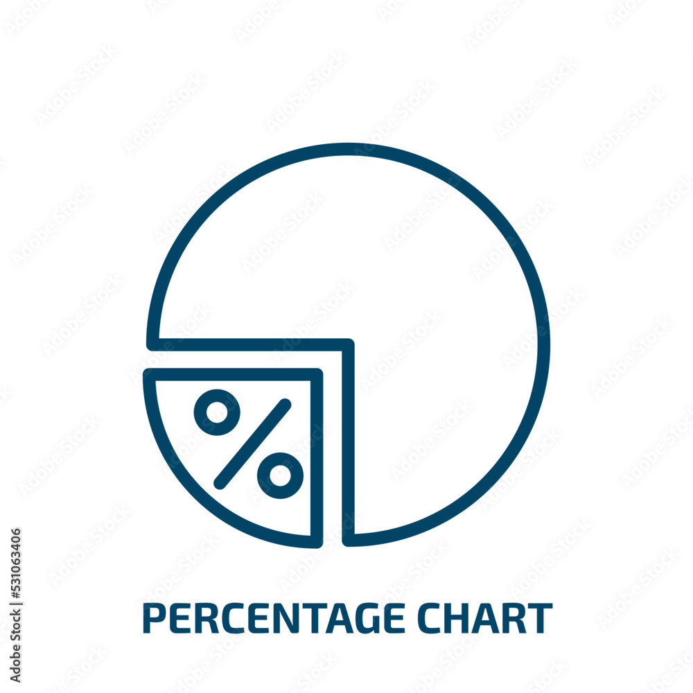 Poster percentage chart icon from user interface collection. thin linear percentage chart, percentage, char