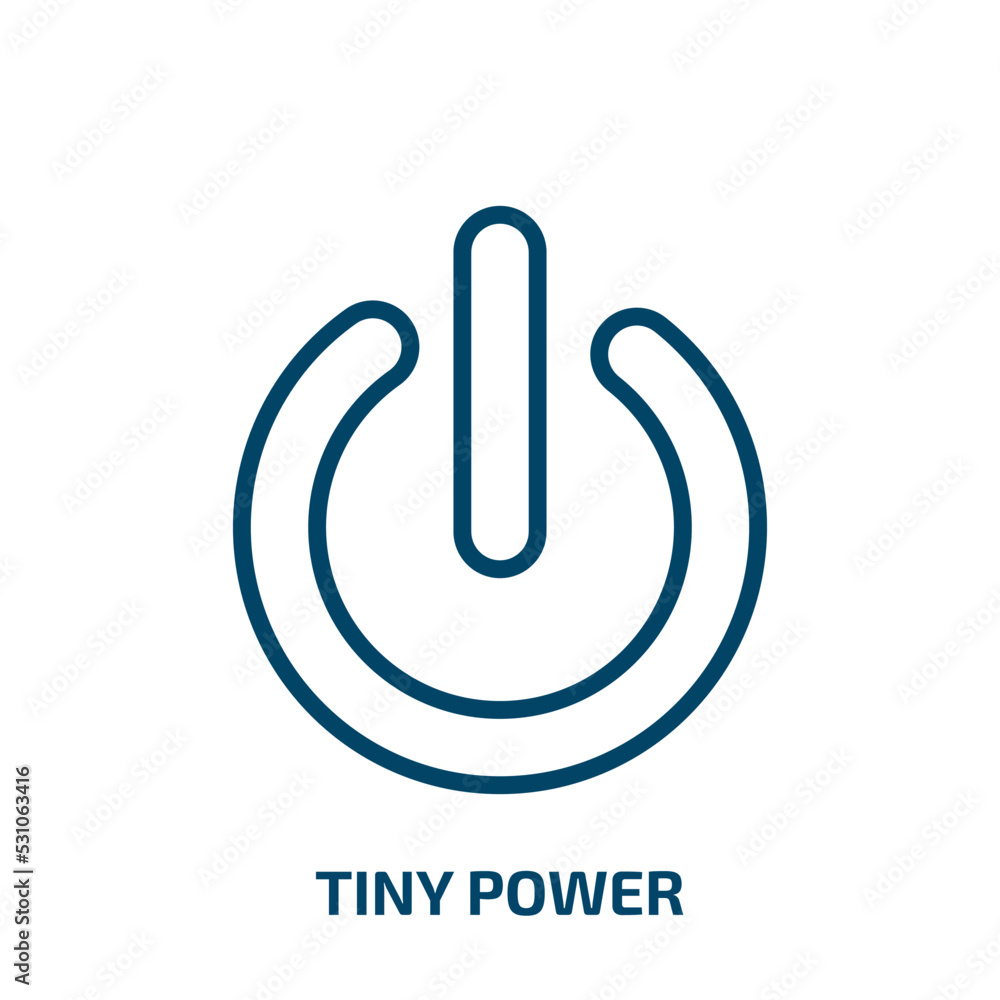 Poster tiny power icon from user interface collection. thin linear tiny power, big, power outline icon isol