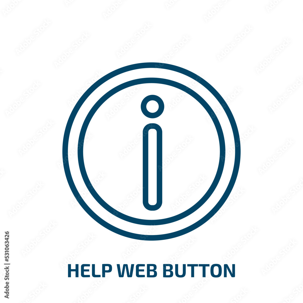 Poster help web button icon from user interface collection. thin linear help web button, button, help outli