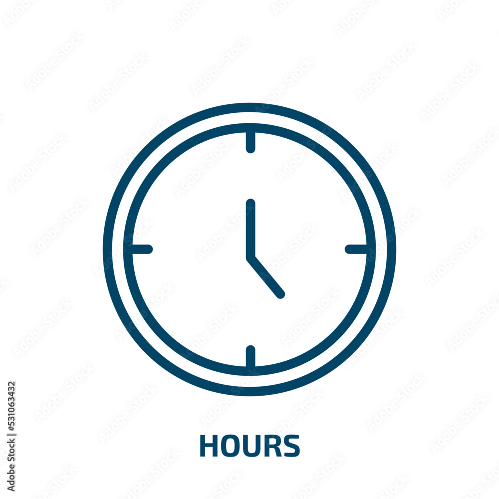Poster hours icon from user interface collection. thin linear hours, time, business outline icon isolated o
