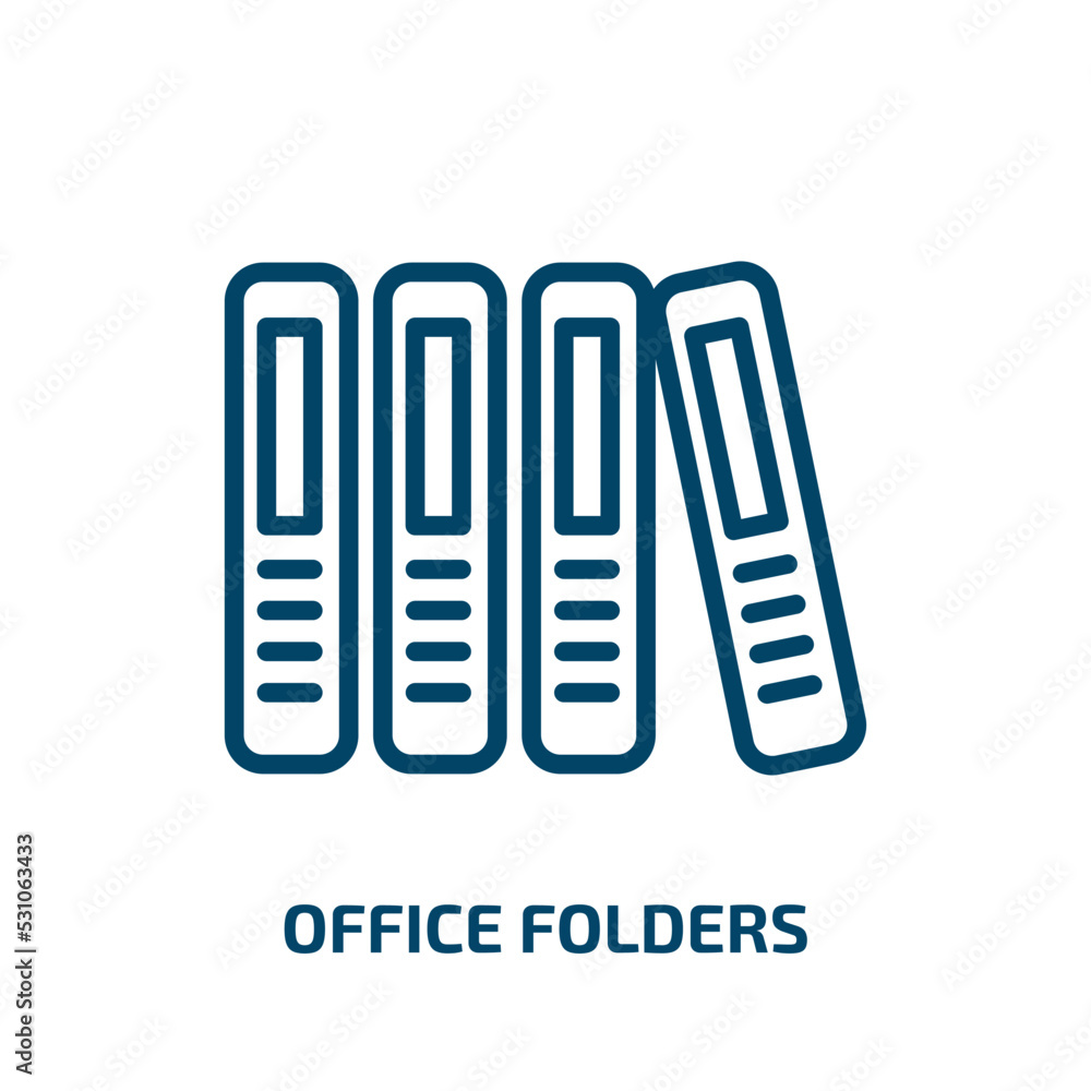 Poster office folders icon from user interface collection. thin linear office folders, office, folder outli