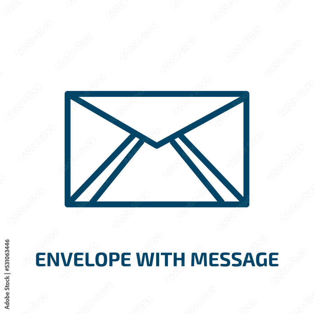 Poster envelope with message icon from user interface collection. thin linear envelope with message, busine