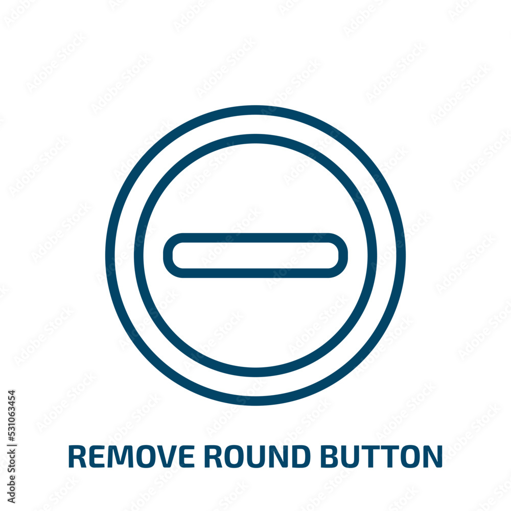 Poster remove round button icon from user interface collection. thin linear remove round button, remove, bu