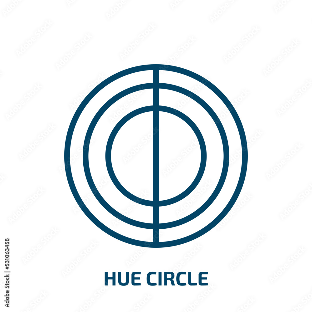 Poster hue circle icon from user interface collection. thin linear hue circle, circle, round outline icon i