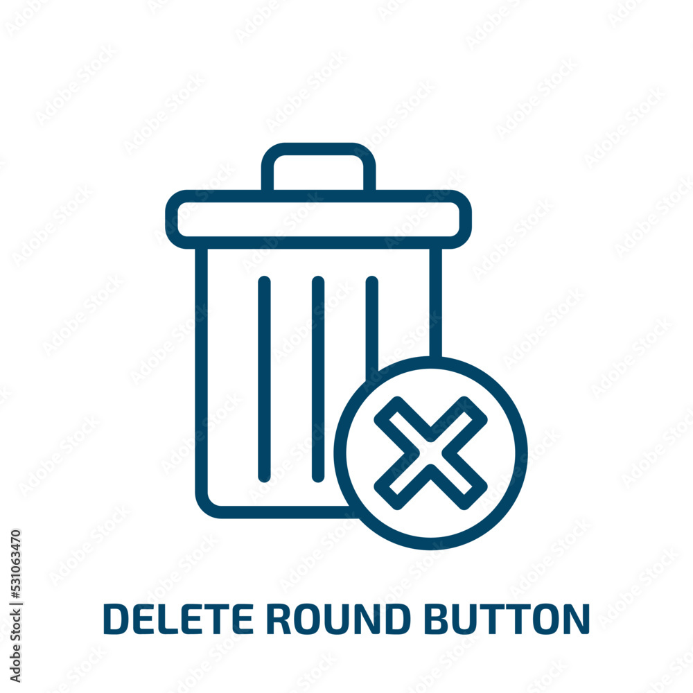 Poster delete round button icon from user interface collection. thin linear delete round button, delete, bu