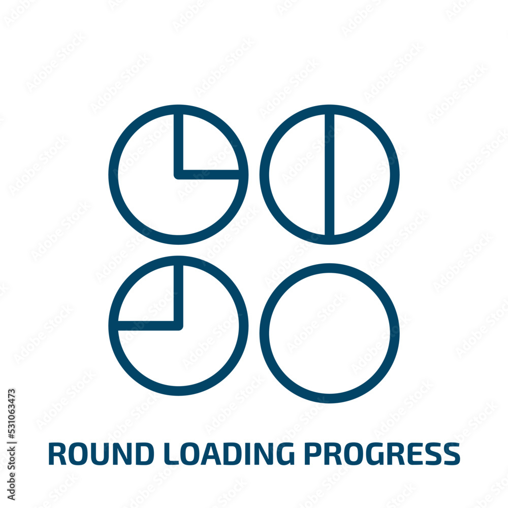 Poster round loading progress icon from user interface collection. thin linear round loading progress, bar,