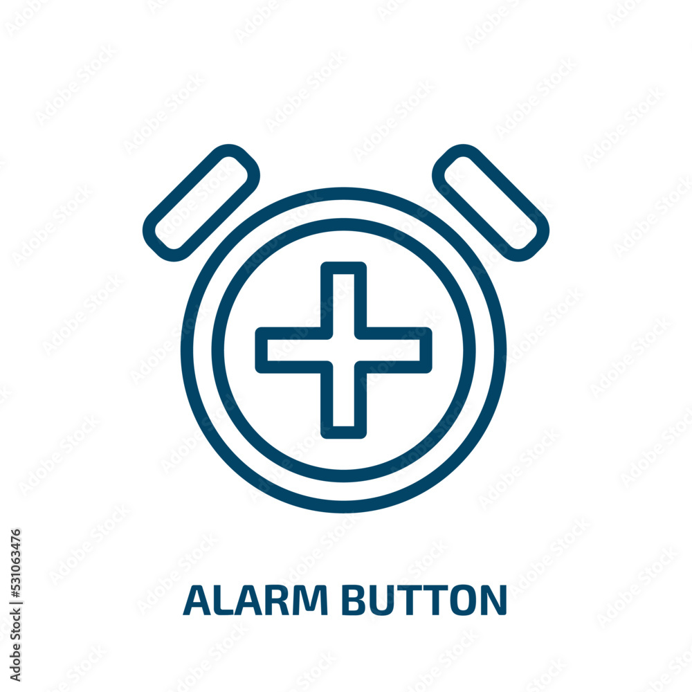 Poster alarm button icon from user interface collection. thin linear alarm button, button, alarm outline ic