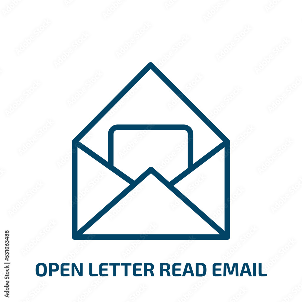 Poster open letter read email icon from user interface collection. thin linear open letter read email, mail