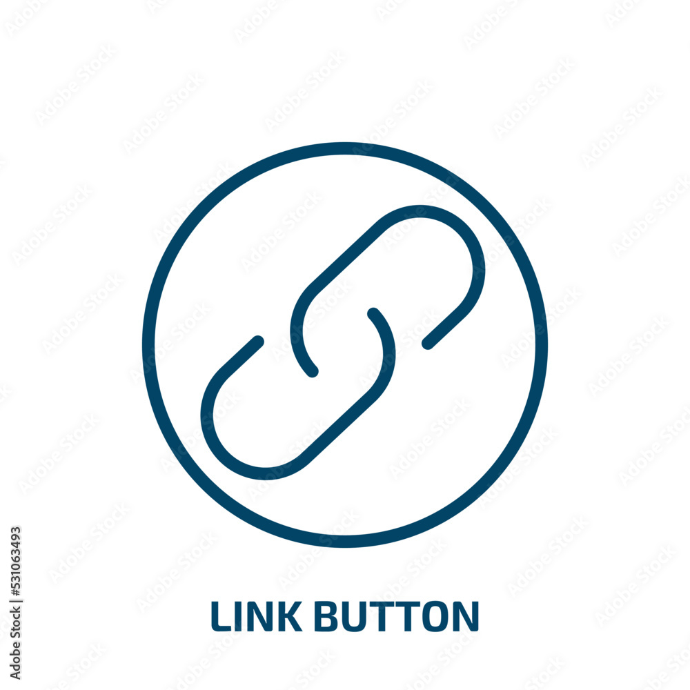 Poster link button icon from user interface collection. thin linear link button, link, button outline icon 