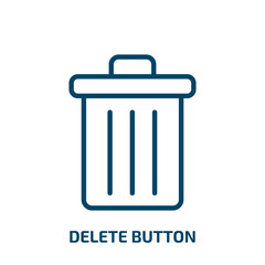 delete button icon from user interface collection. Thin linear delete button, delete, button outline icon isolated on white background. Line vector delete button sign, symbol for web and mobile