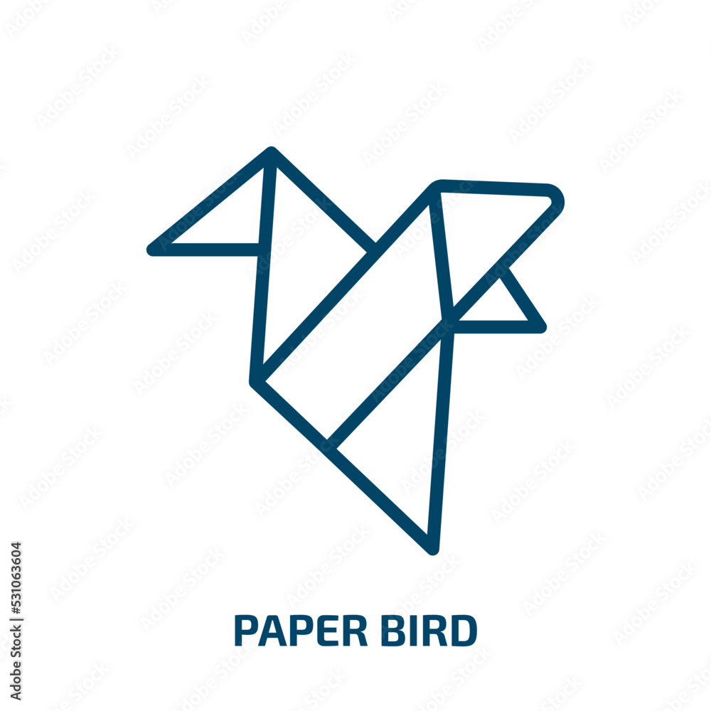 Poster paper bird icon from user interface collection. thin linear paper bird, paper, bird outline icon iso