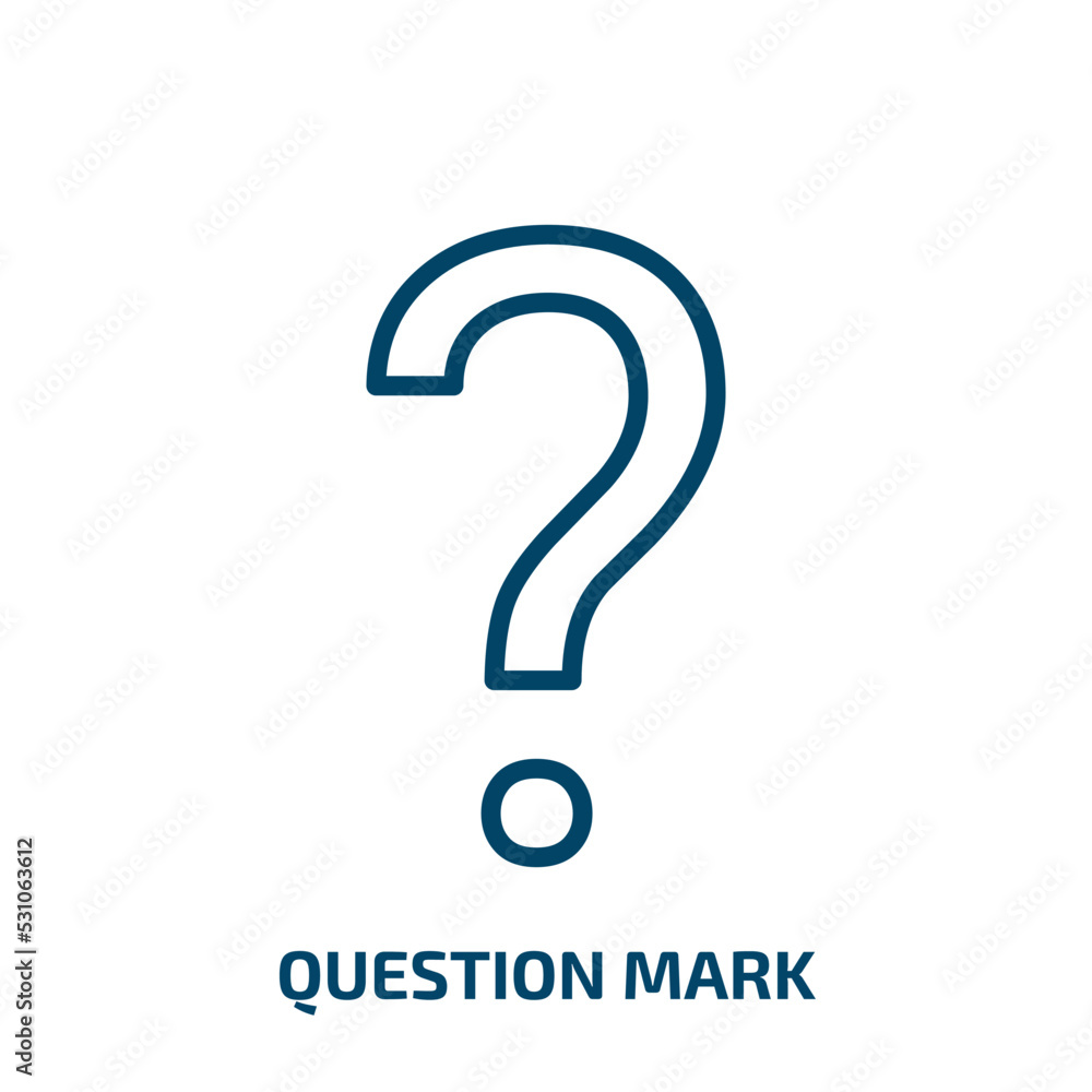 Poster question mark icon from user interface collection. thin linear question mark, question, mark outline