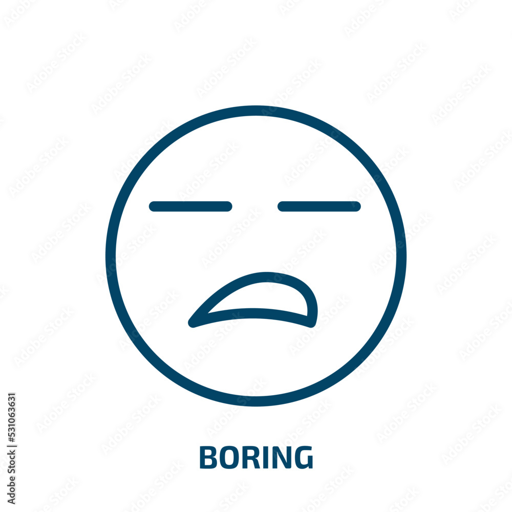 Poster boring icon from user interface collection. thin linear boring, character, man outline icon isolated