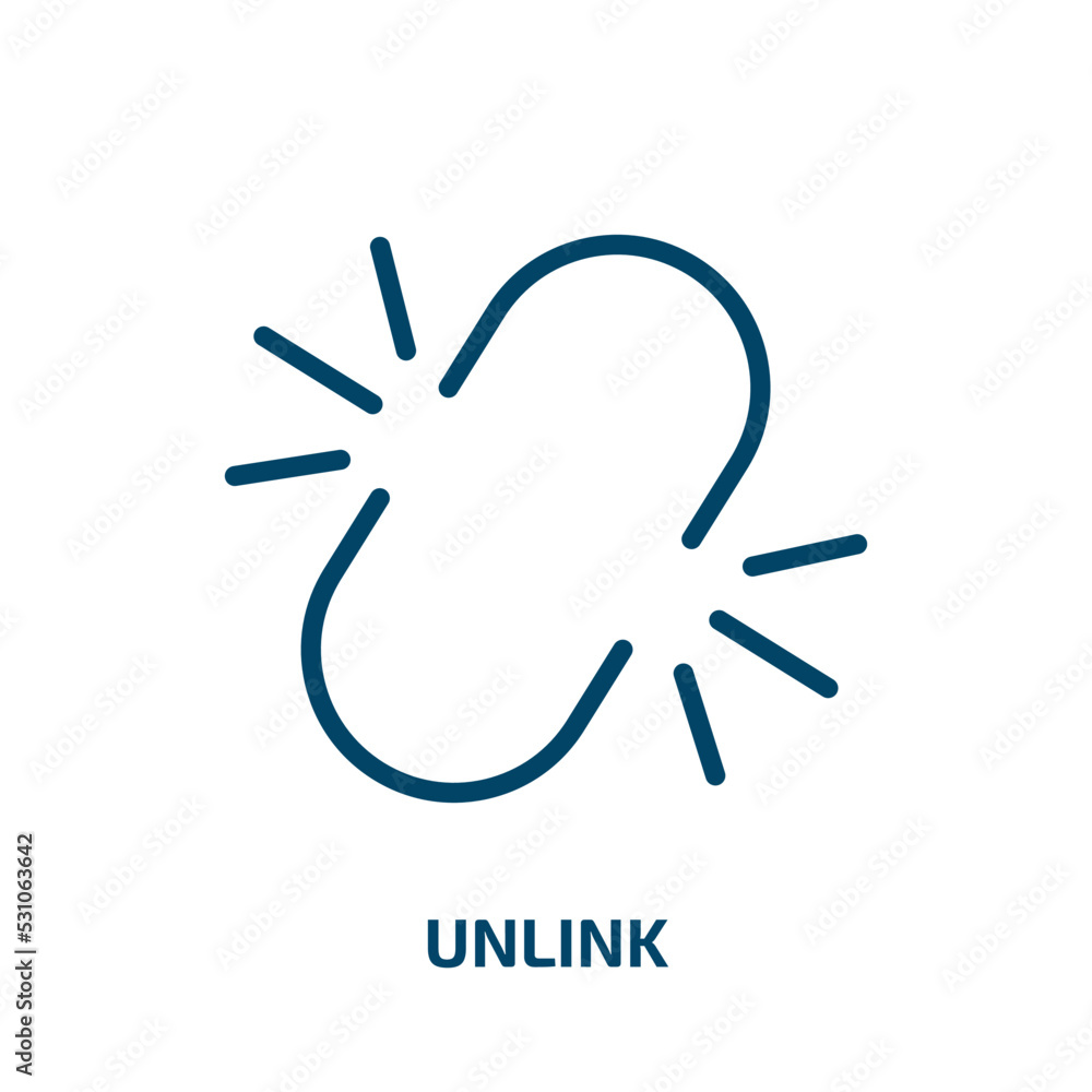 Poster unlink icon from user interface collection. thin linear unlink, connection, internet outline icon is