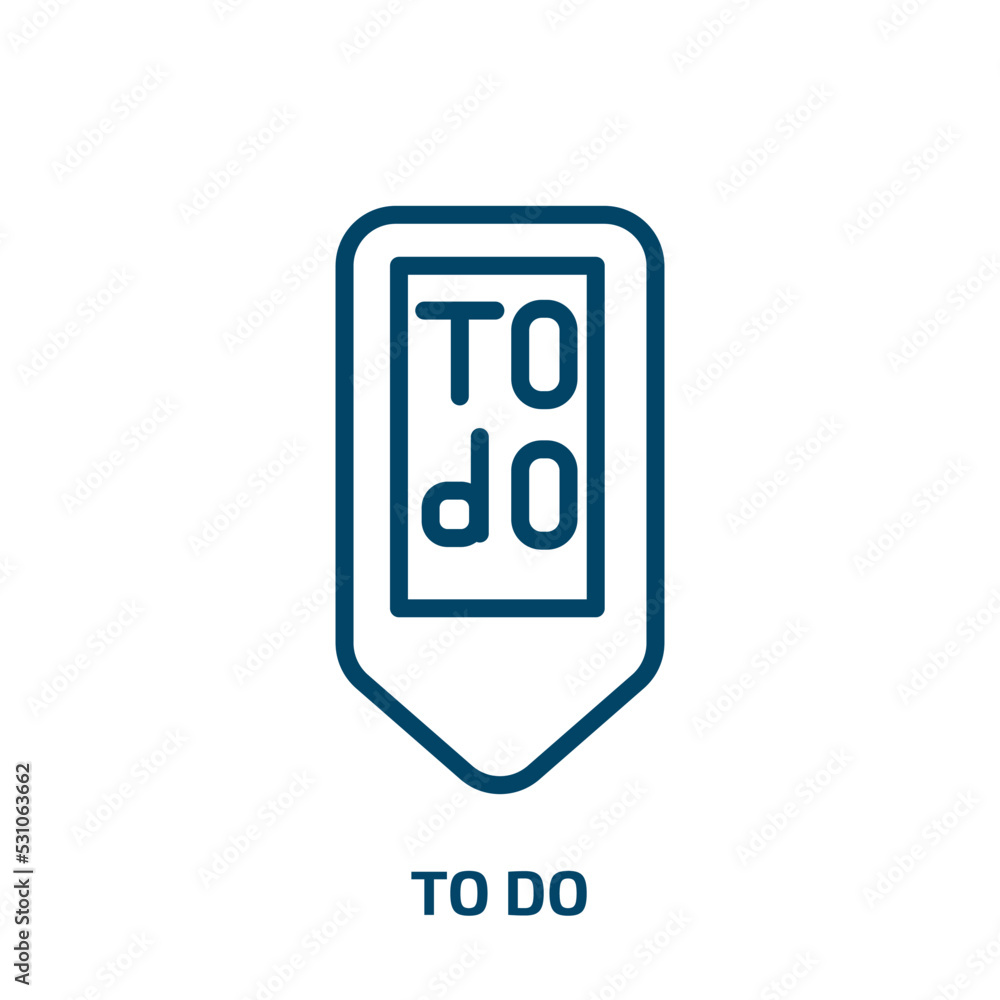 Poster to do icon from user interface collection. thin linear to do, check, mark outline icon isolated on w