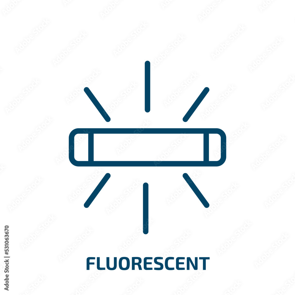 Poster fluorescent icon from user interface collection. thin linear fluorescent, idea, bright outline icon 