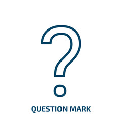 question mark icon from user interface collection. Thin linear question mark, question, mark outline icon isolated on white background. Line vector question mark sign, symbol for web and mobile