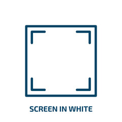 screen in white icon from user interface collection. Thin linear screen in white, screen, computer outline icon isolated on white background. Line vector screen in white sign, symbol for web and