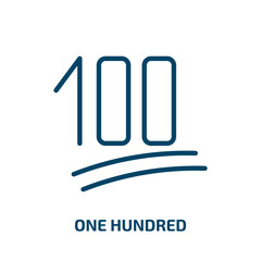 Fototapeta premium one hundred icon from user interface collection. Thin linear one hundred, number, hundred outline icon isolated on white background. Line vector one hundred sign, symbol for web and mobile