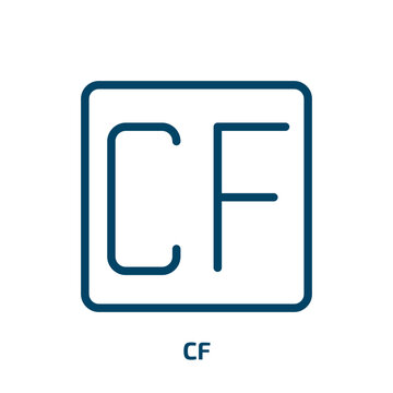recommend clip art: cf icon from user interface collection. Thin linear cf, professional, business outline icon isolated on white background. Line vector cf sign, symbol for web and mobile
