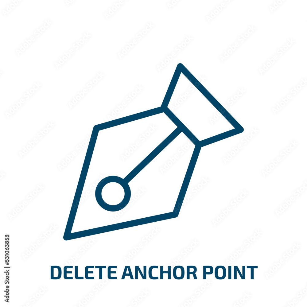 Aufkleber delete anchor point icon from user interface collection. thin linear delete anchor point, delete, lo